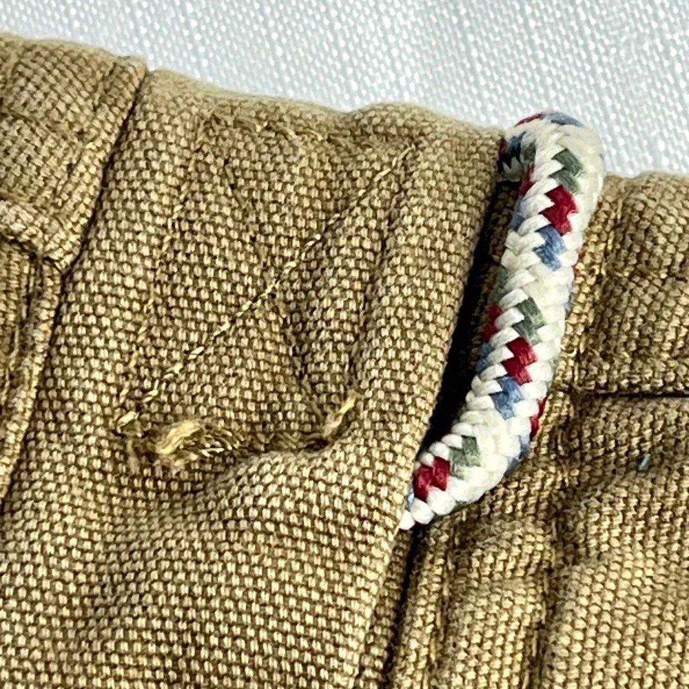 LL Bean Cargo Pants Mens 38x30 Brown Fleece Lined Cotton Canvas Outdoor 277830‎